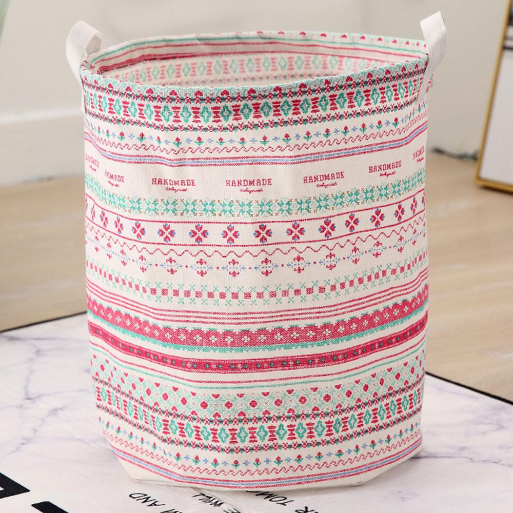 Folding Cotton Fabric Waterproof Laundry Basket