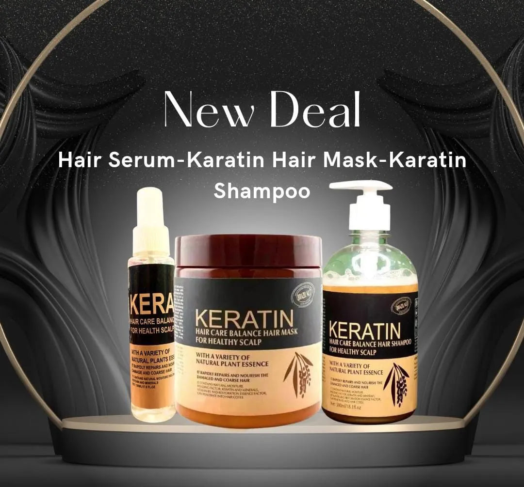 Keratin shampoo +keratin hair mask + keratin serum 3 pcs deal
